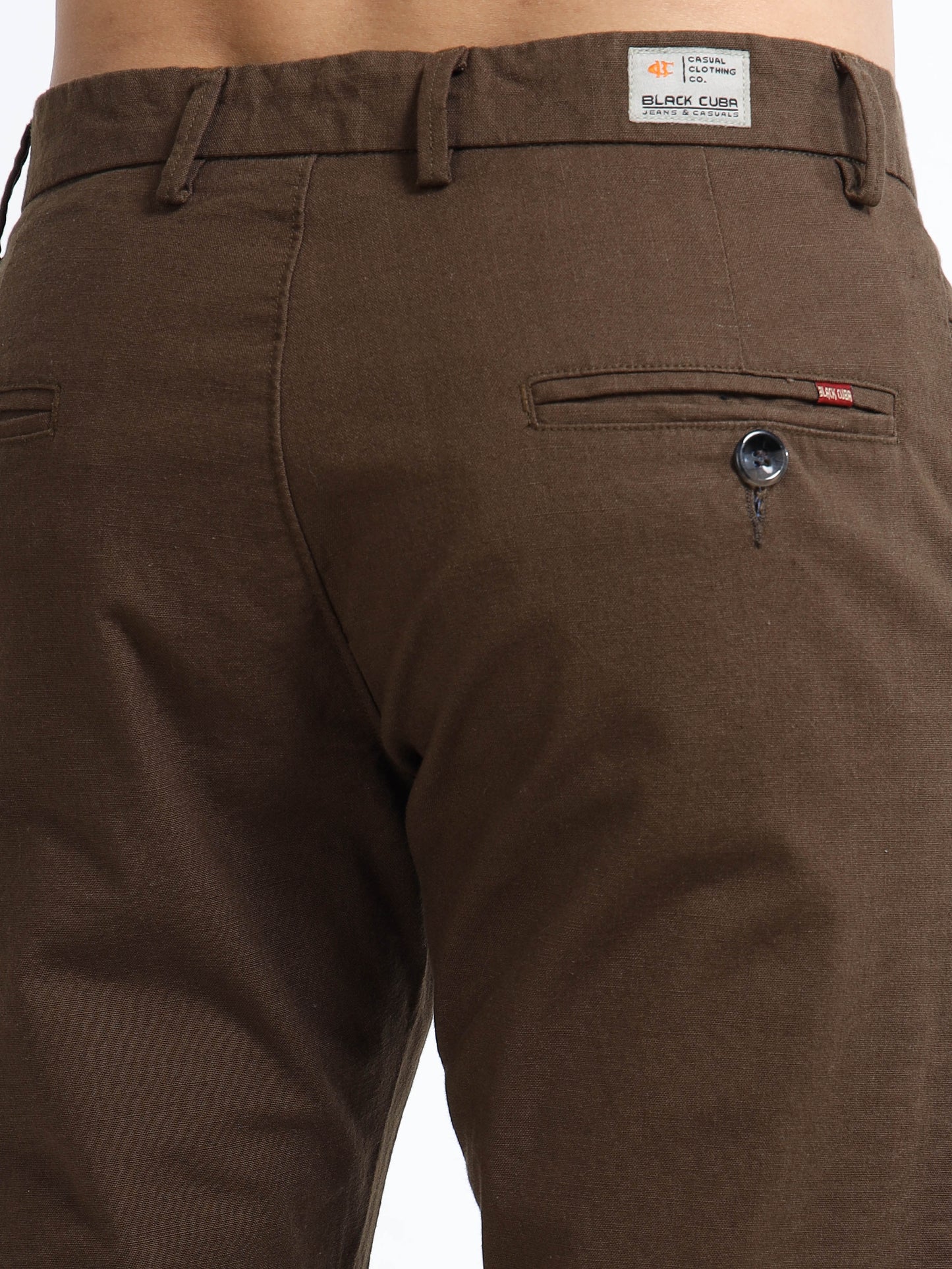 Men’s Slim Fit Brown Cotton Linen Trousers – Stylish Everyday Wear