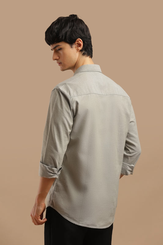 Men’s Premium Oxford Cotton Shirt – Light Grey