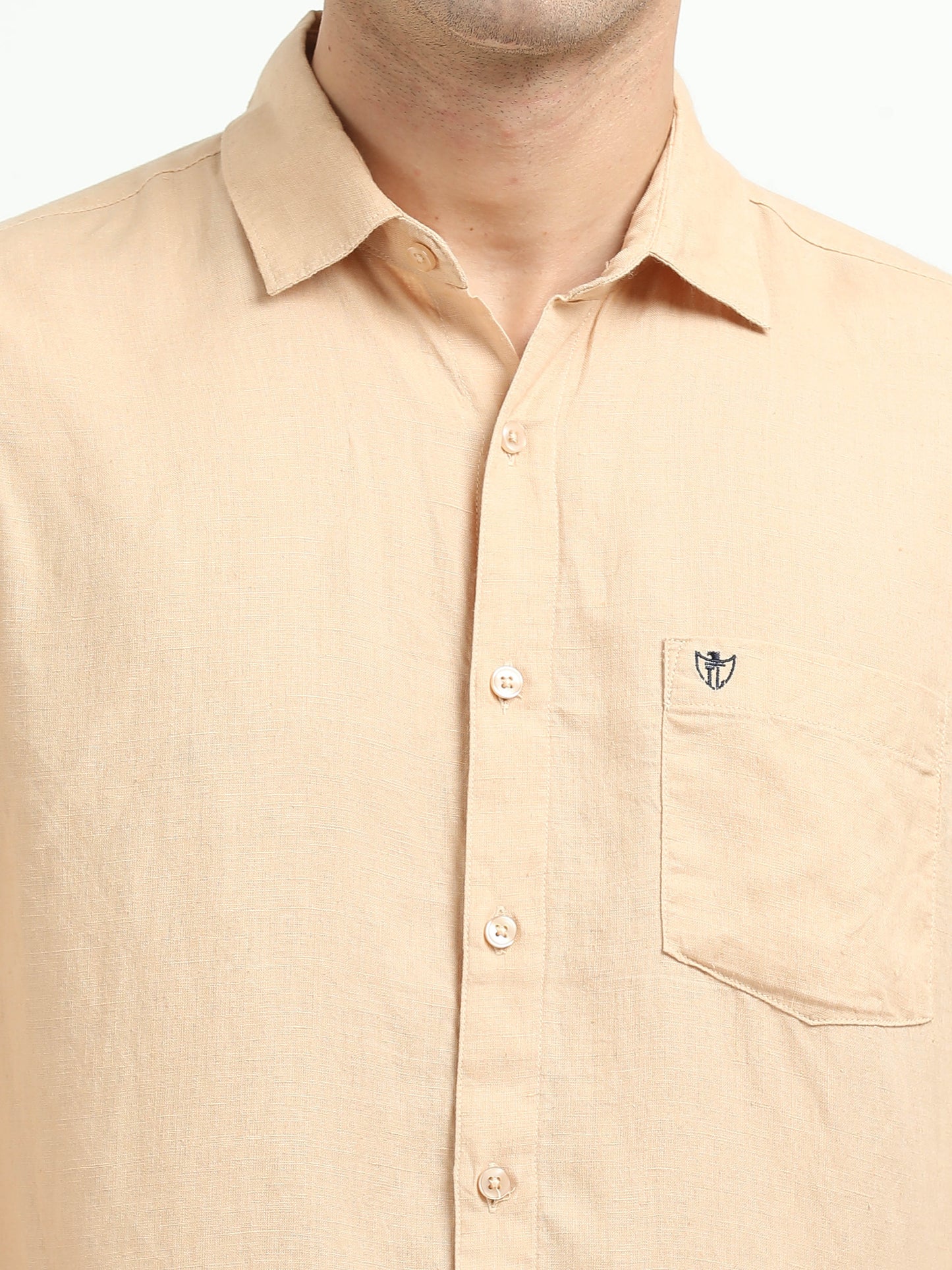Men’s Premium Linen Casual Shirt – Peach