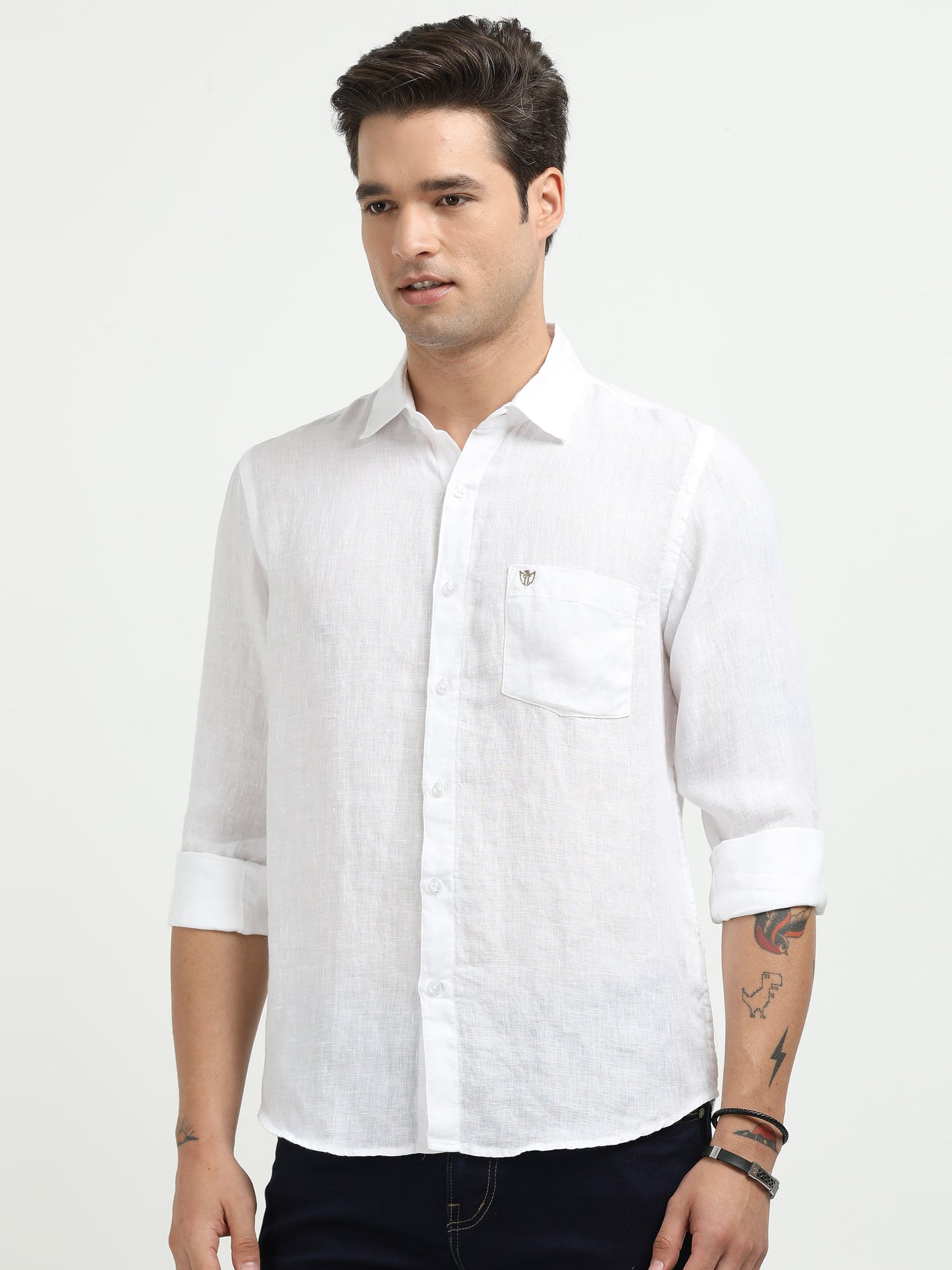 Men’s Premium Linen Casual Shirt – White