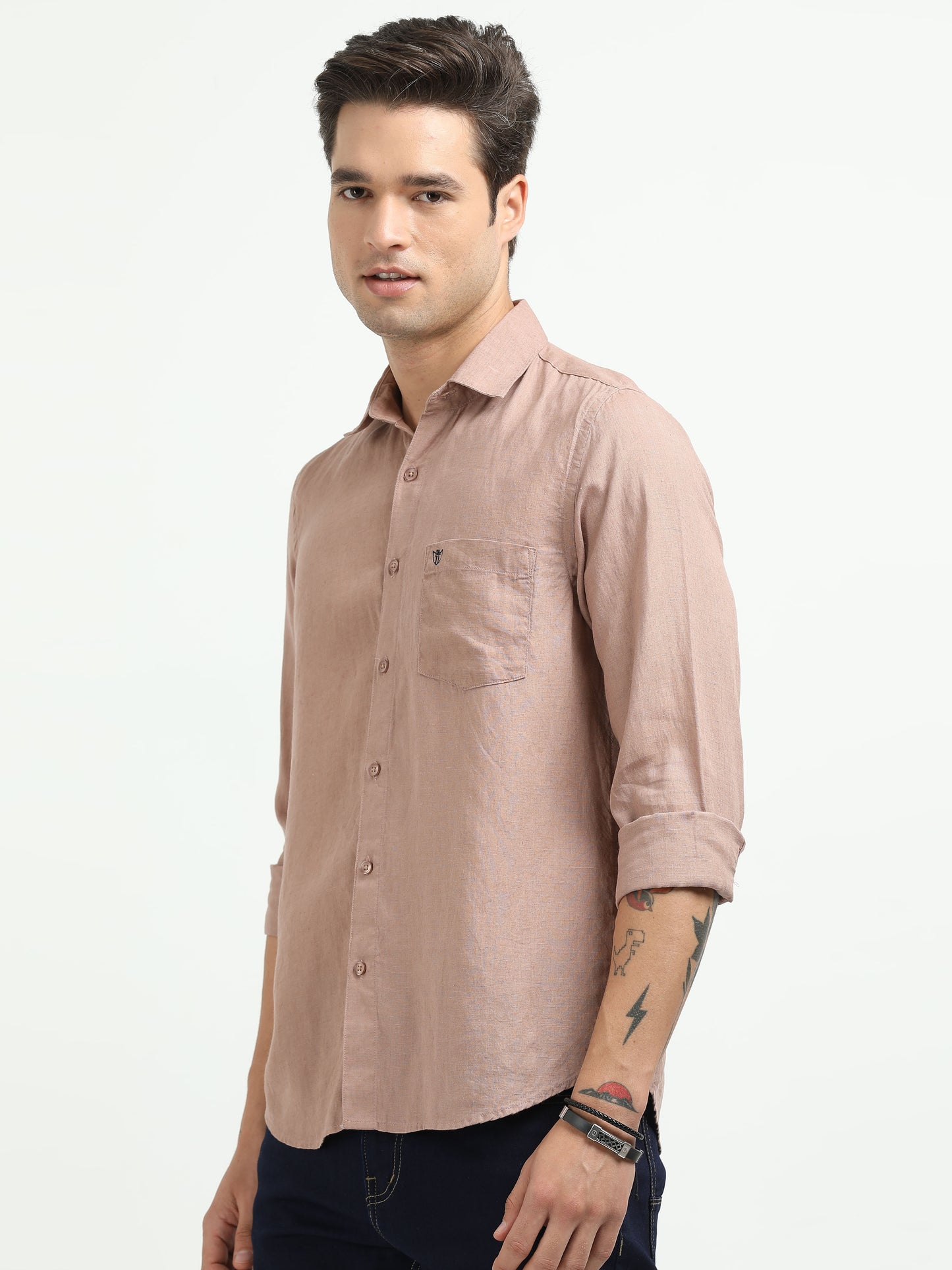 Men’s Premium Linen Casual Shirt – Brown