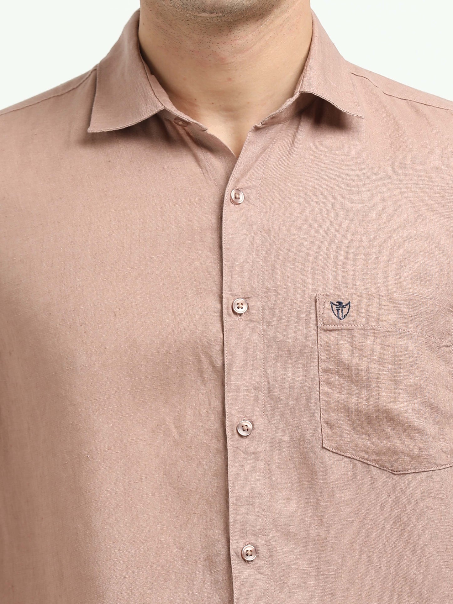 Men’s Premium Linen Casual Shirt – Brown