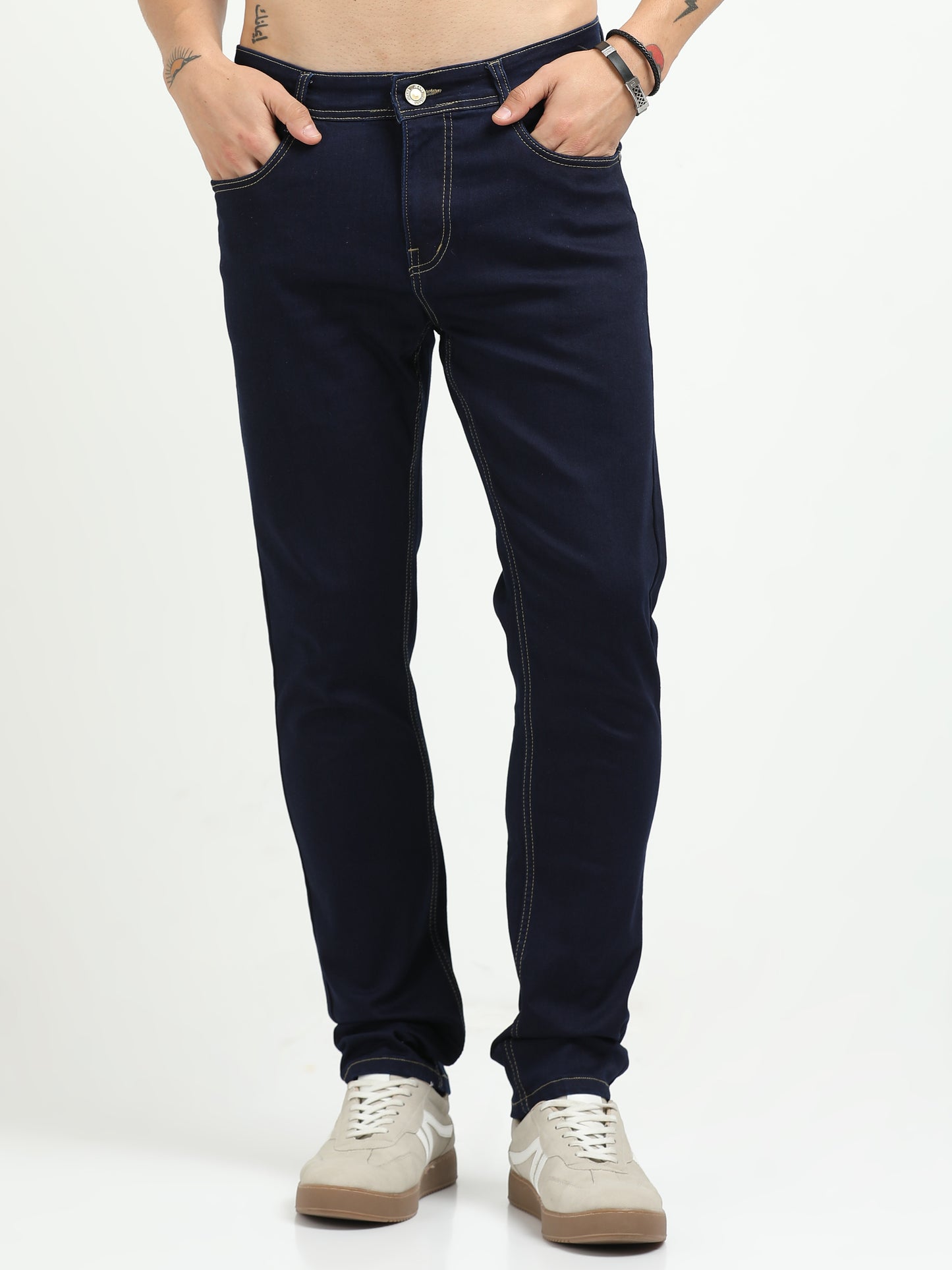Men’s Slim Fit Denim Jeans – Dark Blue