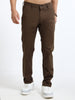 Men’s Slim Fit Brown Cotton Linen Trousers – Stylish Everyday Wear