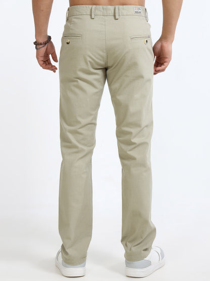 Men’s Slim Fit Beige Cotton Linen Trousers – Versatile Casual Pants