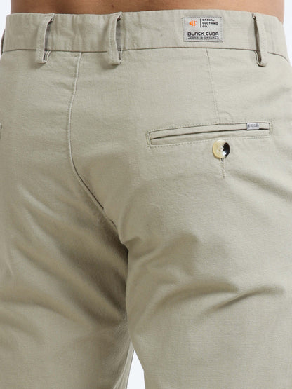 Men’s Slim Fit Beige Cotton Linen Trousers – Versatile Casual Pants