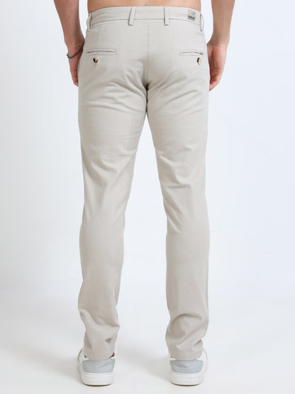 Men’s Slim Fit Cream Cotton Linen Trousers – Elegant & Comfortable