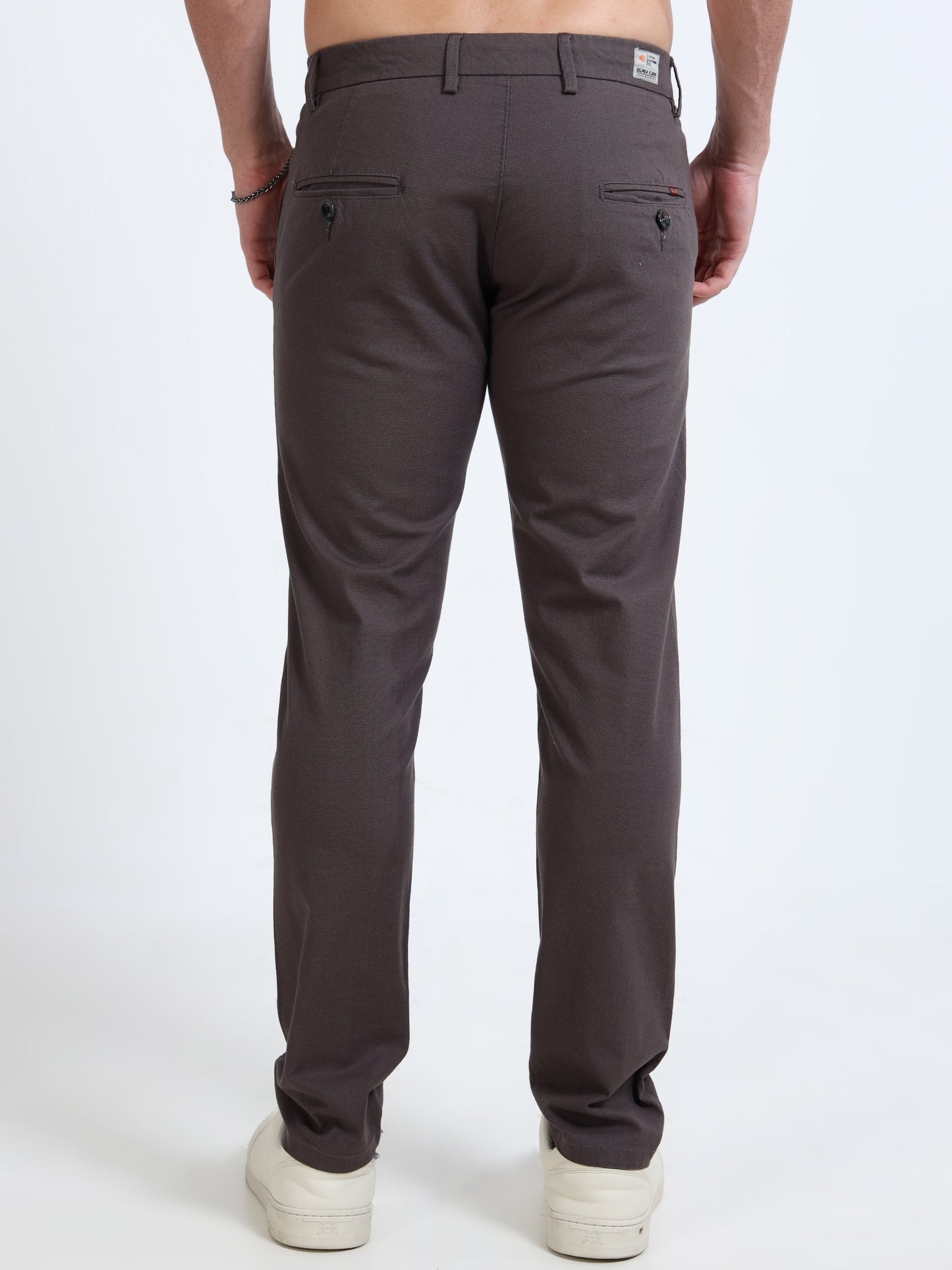Men’s Slim Fit Dark Brown Cotton Linen Trousers – Timeless Smart Casual