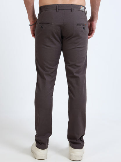 Men’s Slim Fit Dark Brown Cotton Linen Trousers – Timeless Smart Casual