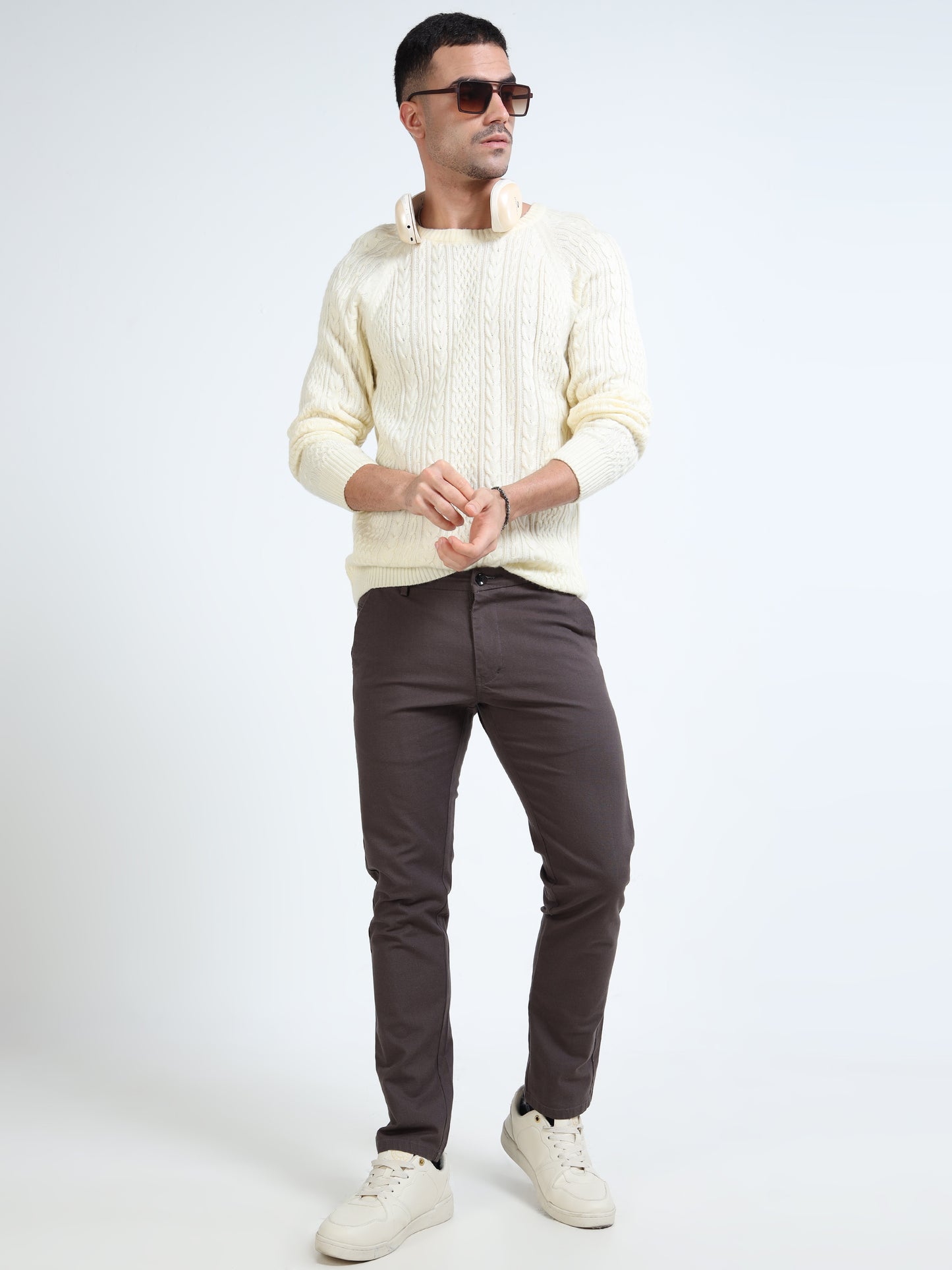 Men’s Slim Fit Dark Brown Cotton Linen Trousers – Timeless Smart Casual