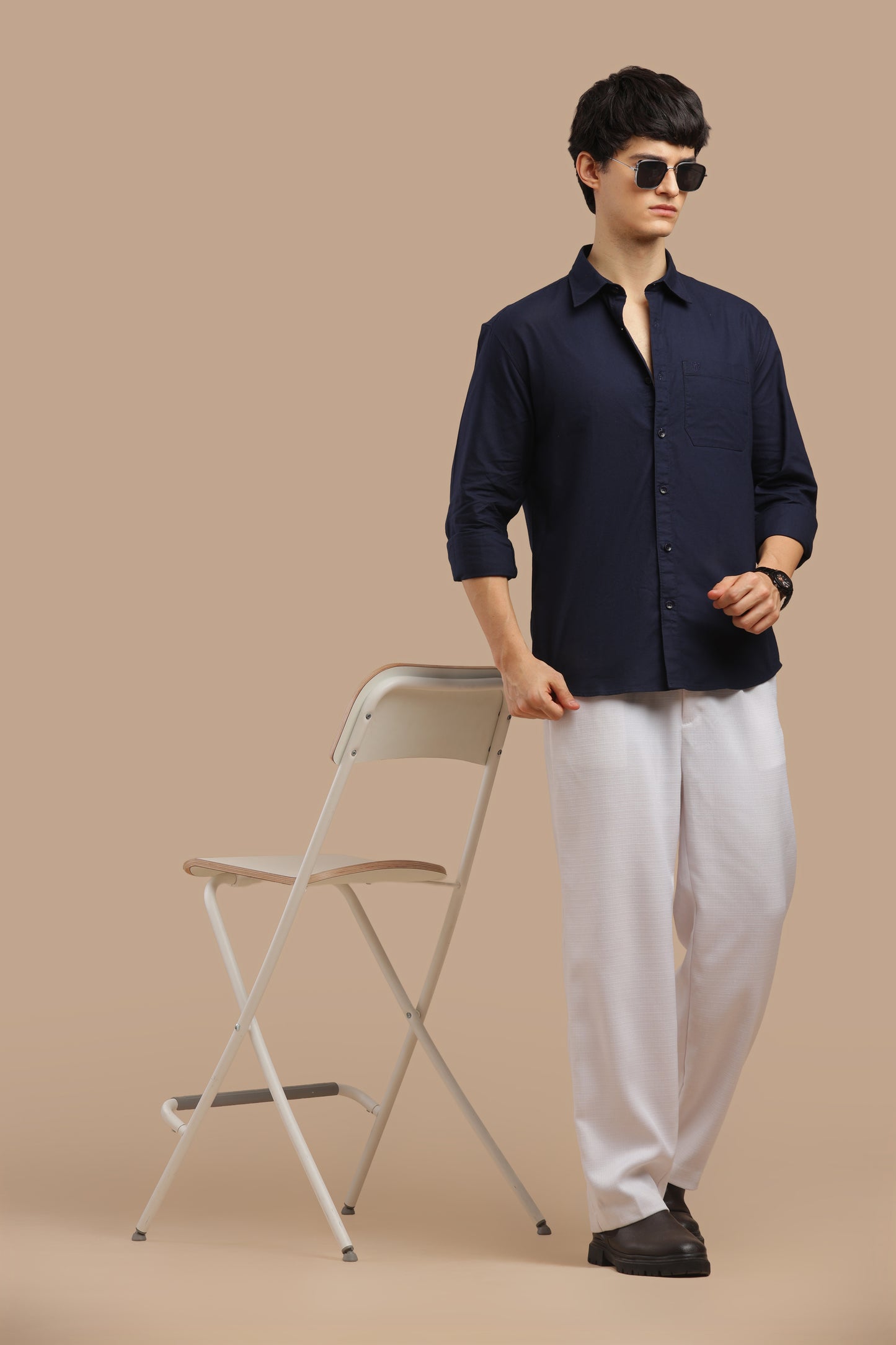 Men’s Premium Oxford Cotton Shirt – Navy Blue