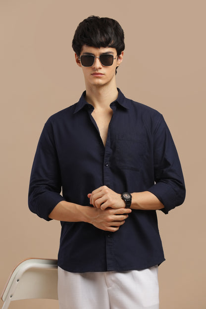 Men’s Premium Oxford Cotton Shirt – Navy Blue