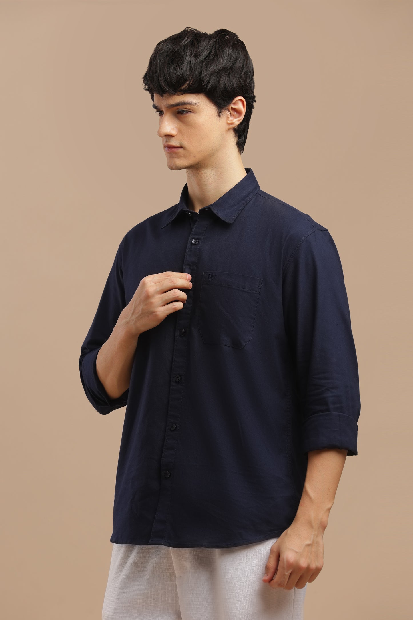 Men’s Premium Oxford Cotton Shirt – Navy Blue