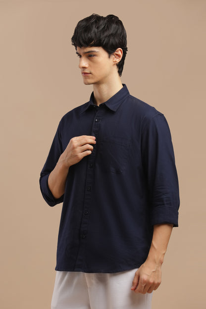 Men’s Premium Oxford Cotton Shirt – Navy Blue