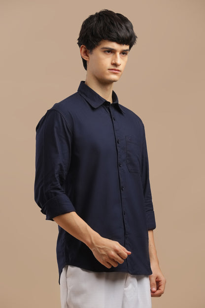 Men’s Premium Oxford Cotton Shirt – Navy Blue