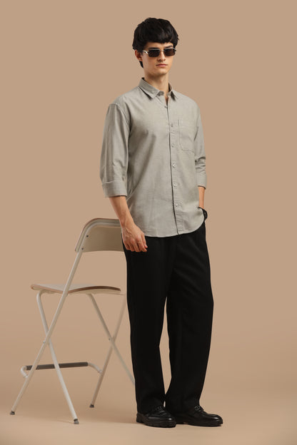 Men’s Premium Oxford Cotton Shirt – Light Grey
