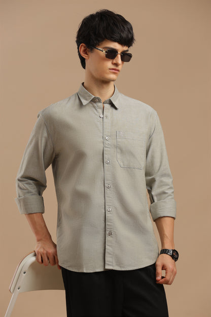 Men’s Premium Oxford Cotton Shirt – Light Grey