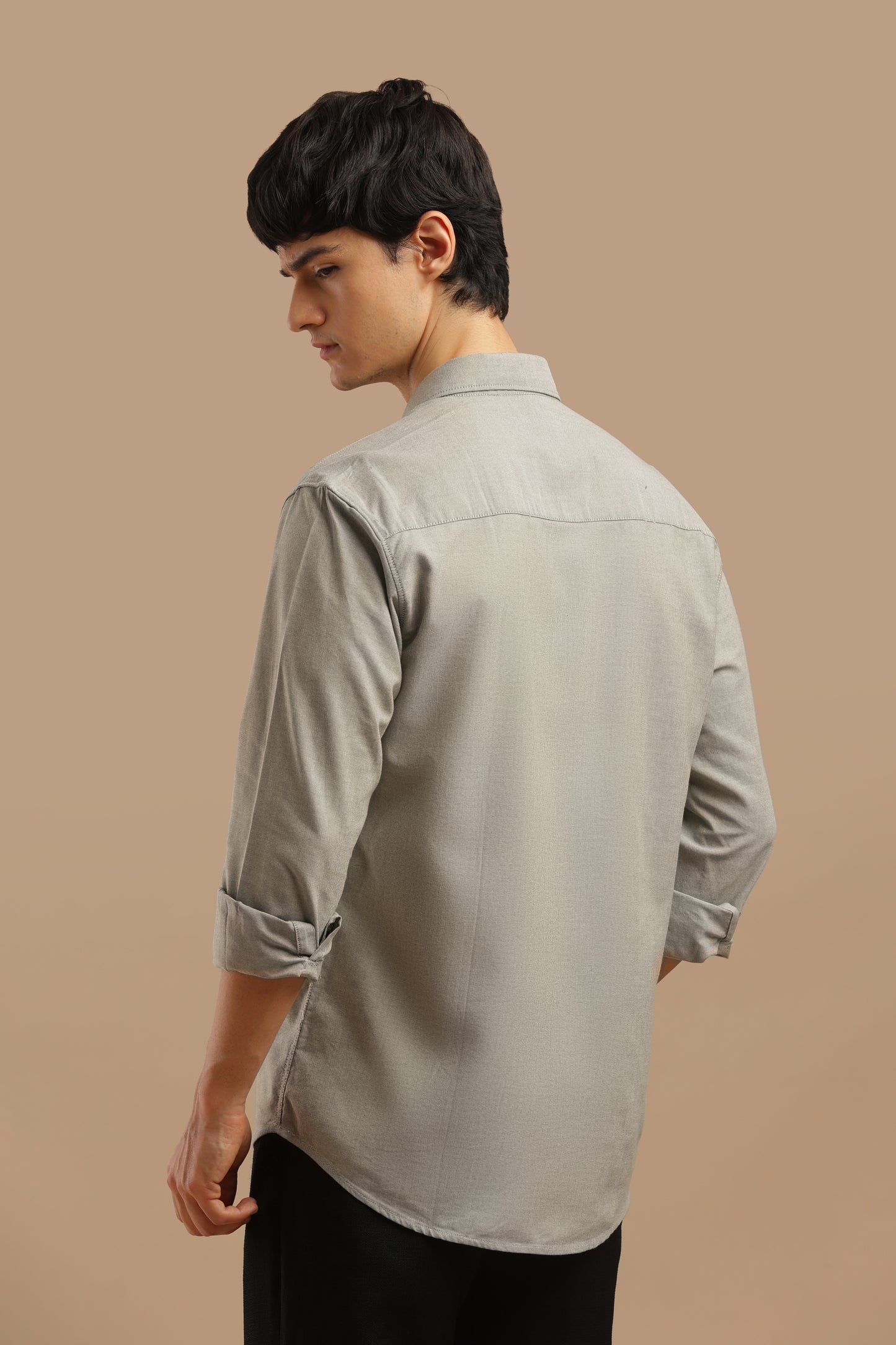 Men’s Premium Oxford Cotton Shirt – Light Grey