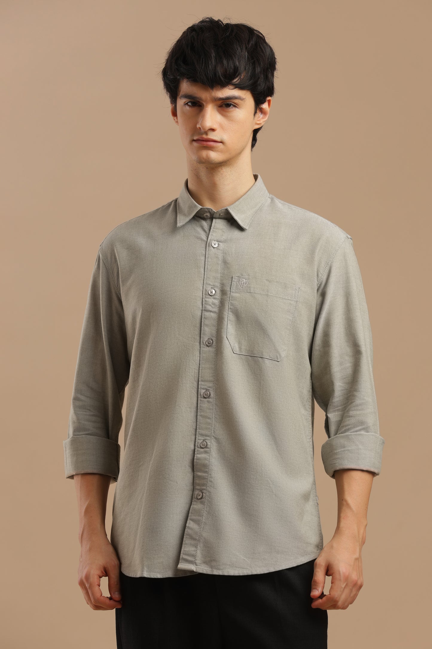 Men’s Premium Oxford Cotton Shirt – Light Grey