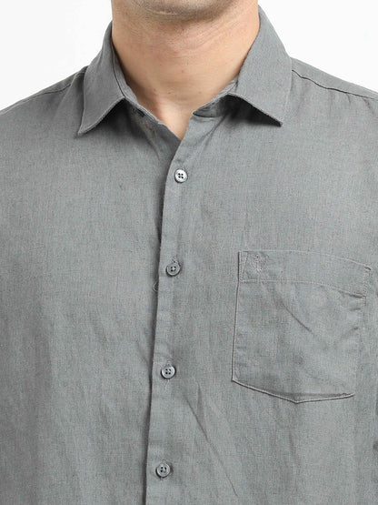 Men’s Premium Linen Casual Shirt – Grey