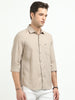 Men’s Premium Linen Casual Shirt – Beige