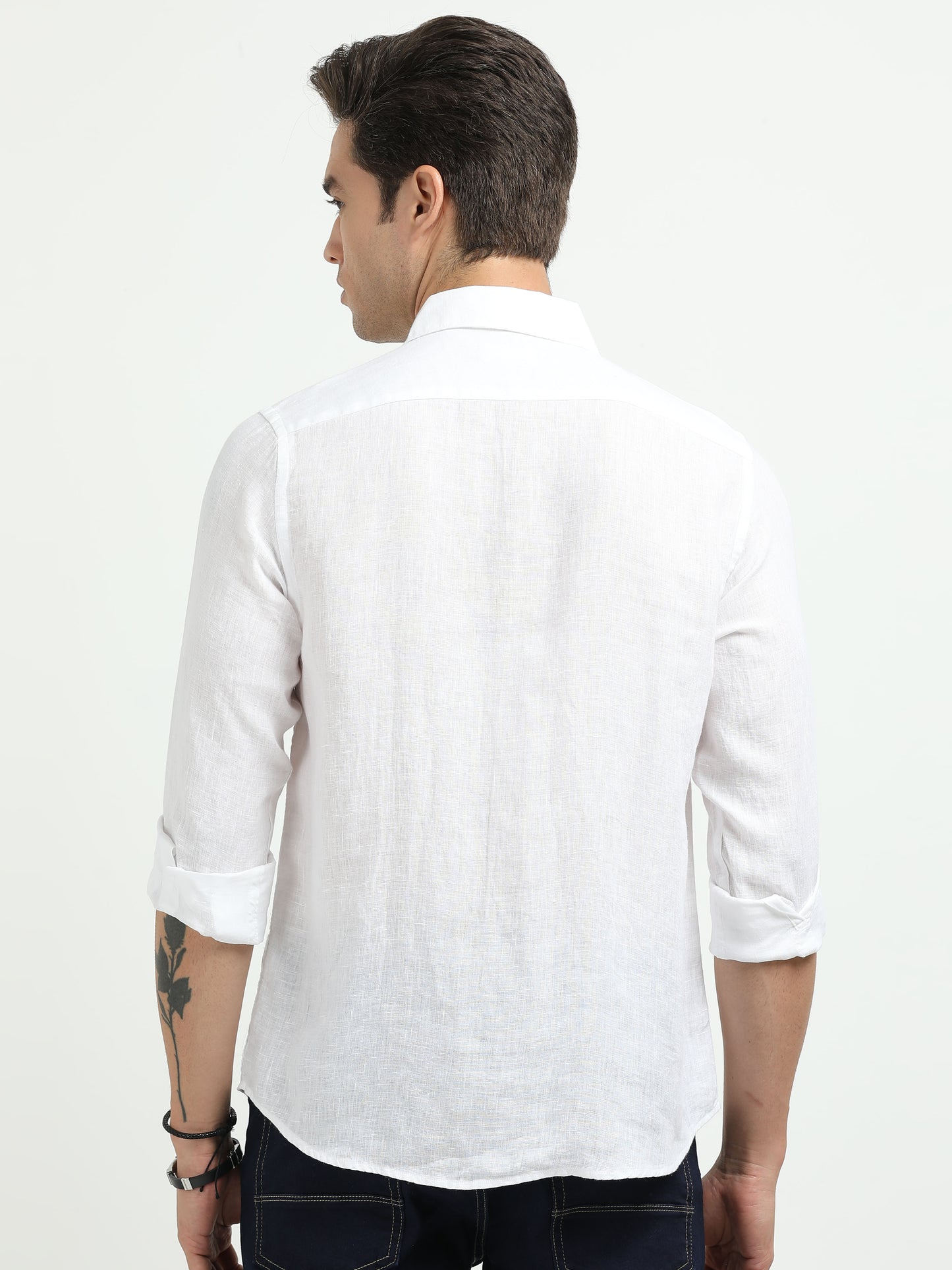 Men’s Premium Linen Casual Shirt – White