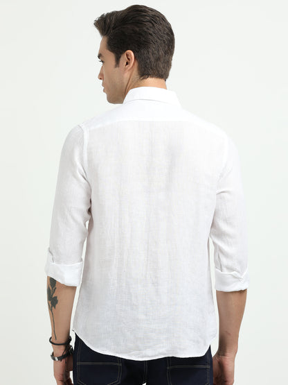 Men’s Premium Linen Casual Shirt – White