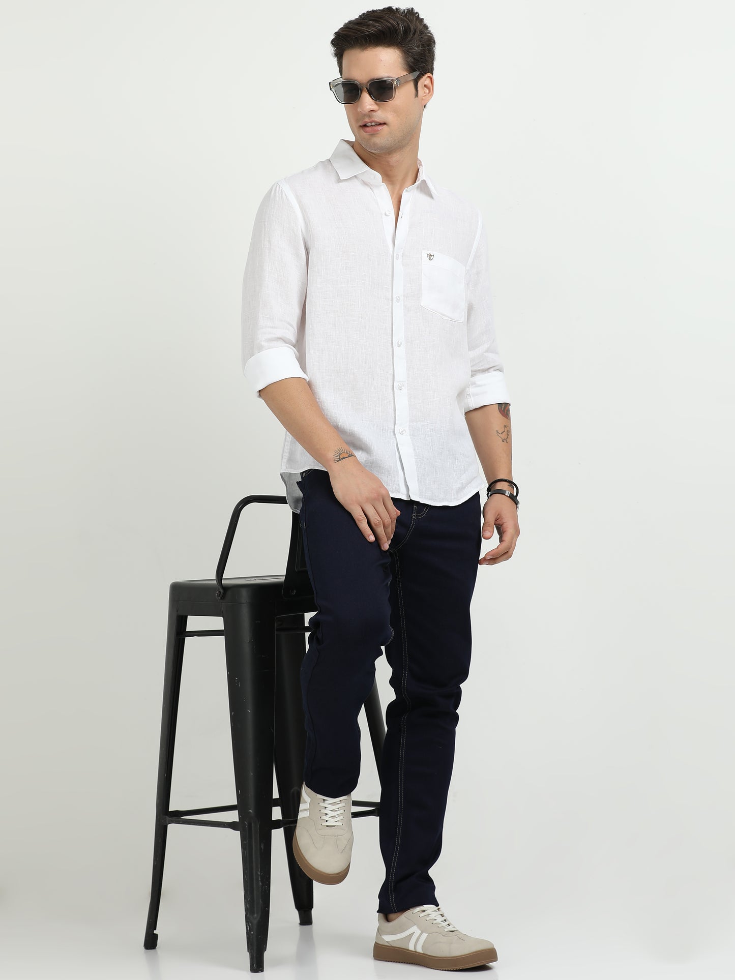 Men’s Premium Linen Casual Shirt – White