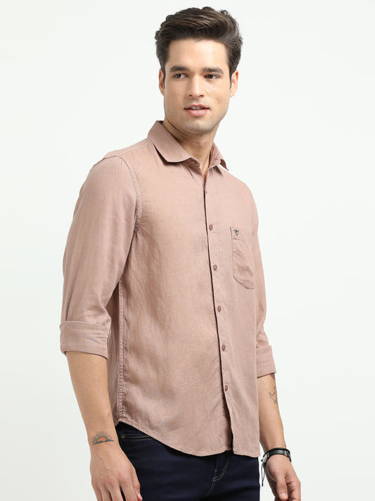 Men’s Premium Linen Casual Shirt – Brown