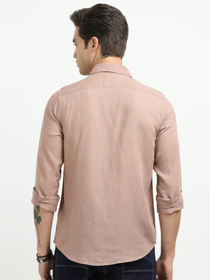 Men’s Premium Linen Casual Shirt – Brown