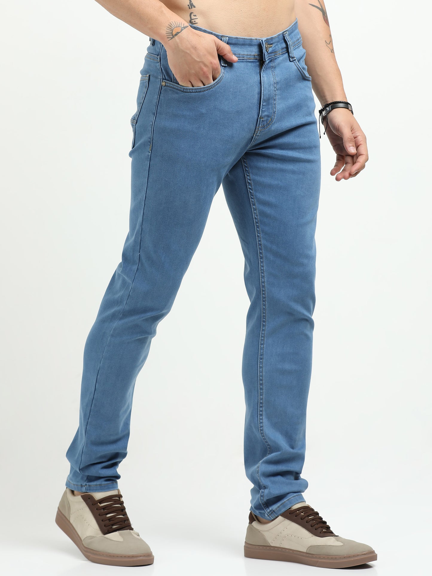 Men’s Slim Fit Denim Jeans – Light Blue